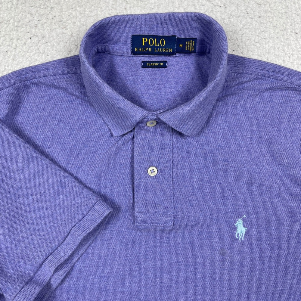 Polo Ralph Lauren Polo Mens Medium Purple Classic Fit Pony Logo Preppy Casual